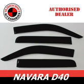 TRADIESCHOICE Weathershields for Nissan Navara D40 Door Window Visors 2006-2014 | Weather Shields